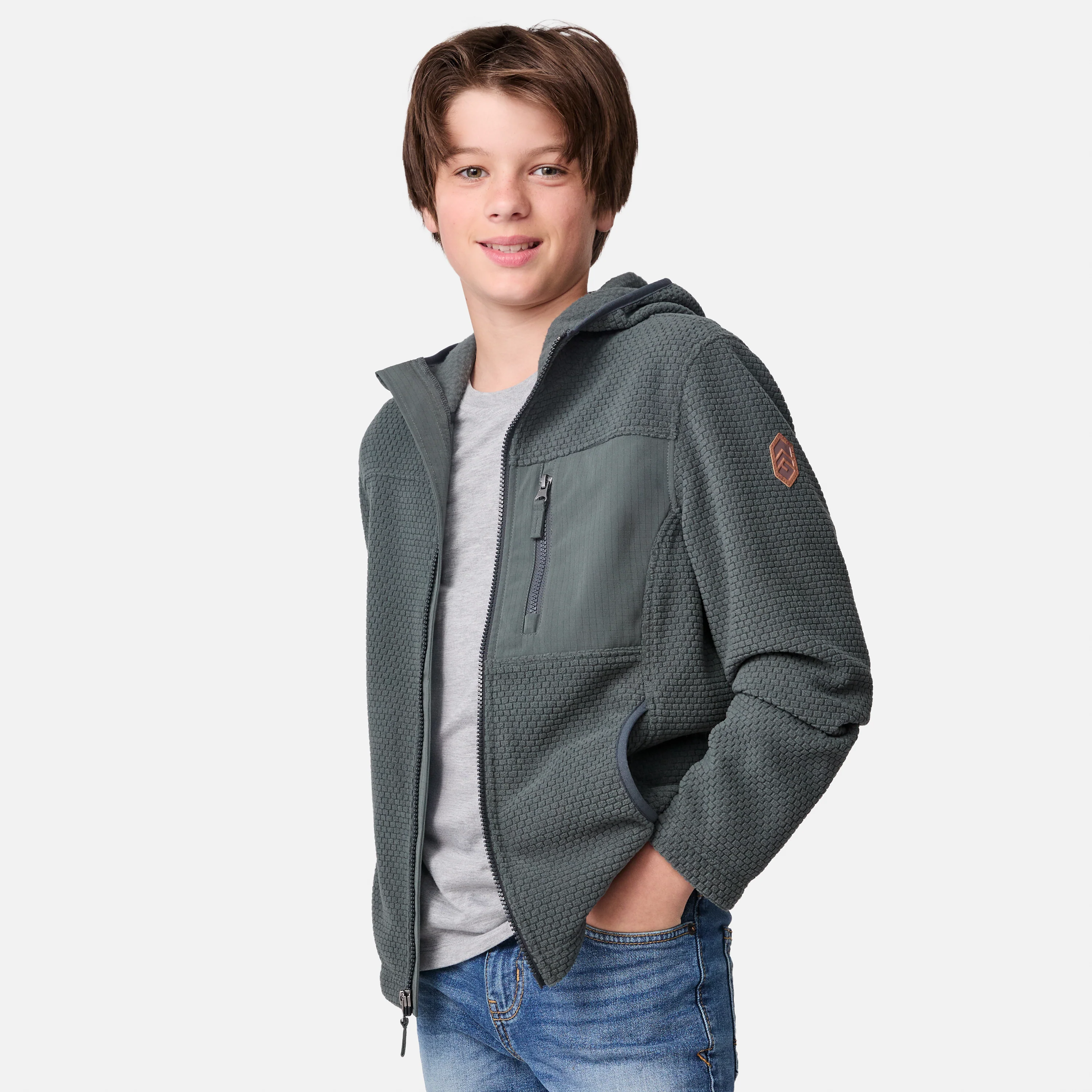 Boys' Brick Fleece Hoodie Jacket - Image 20