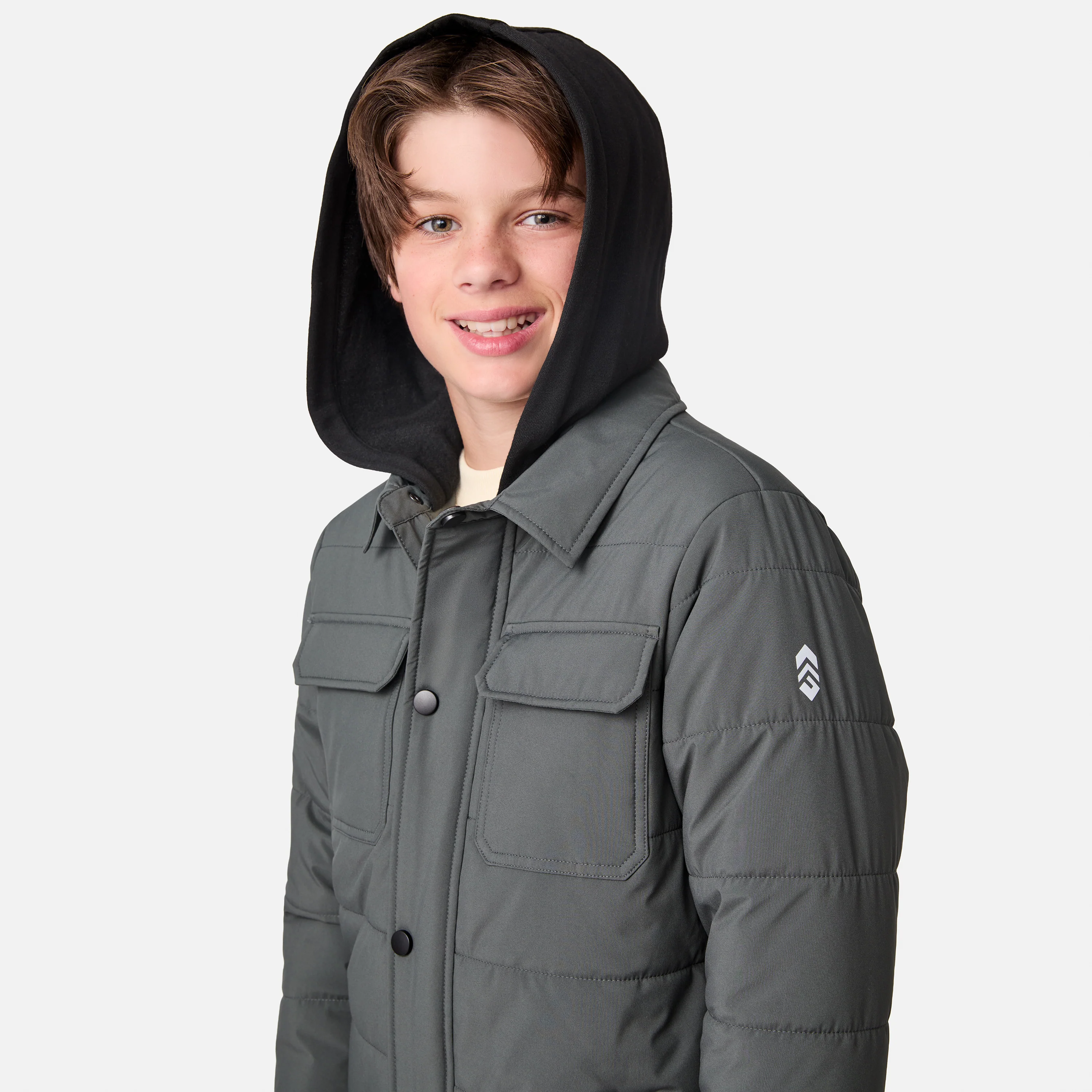 Boys' Trail Puffer Hoodie Shacket - Image 10