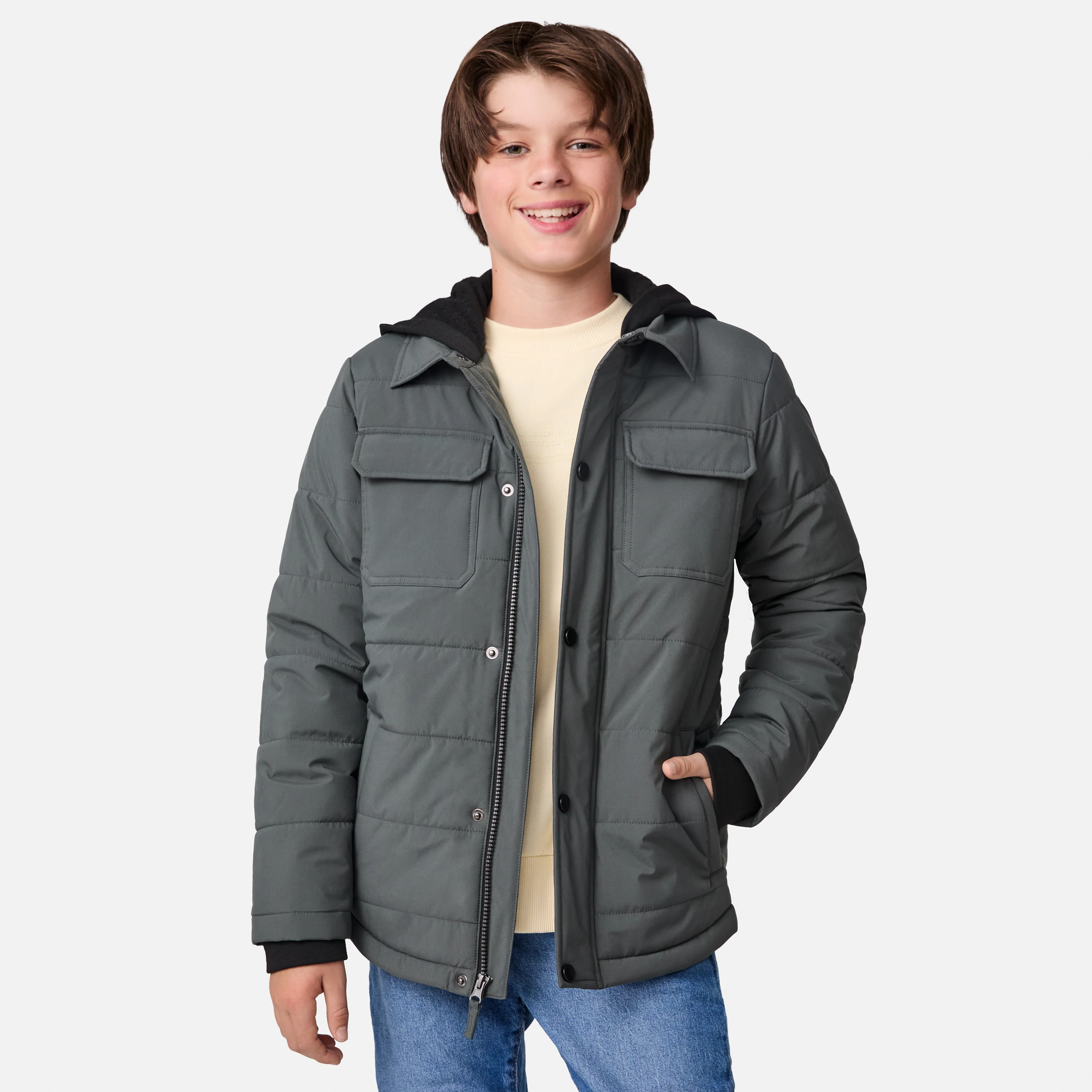 Boys' Trail Puffer Hoodie Shacket - Image 9