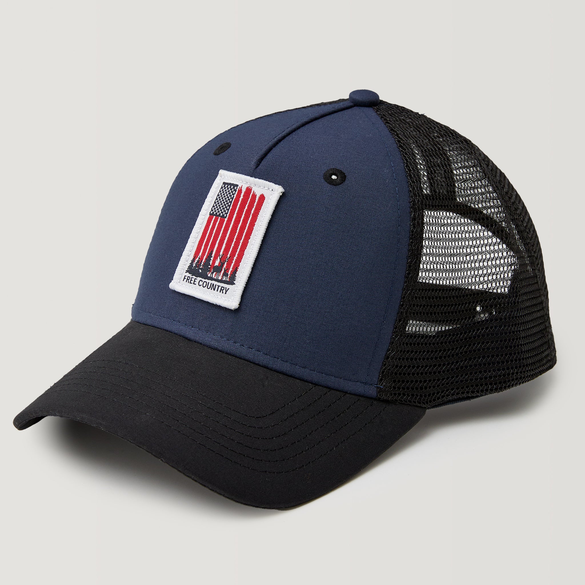 Free Country Five Panel American Flag Trucker Hat - Image 4