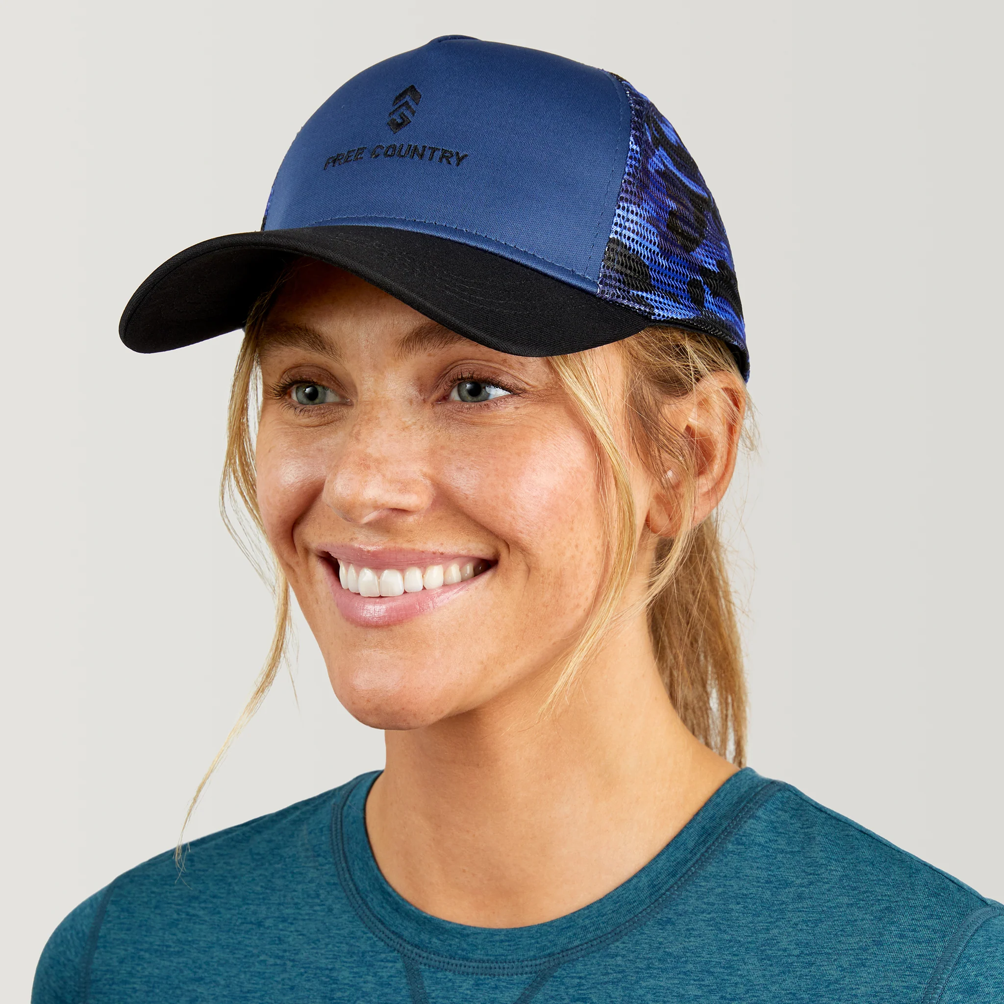 Free Country Five Panel Camo Trucker Hat - Image 11