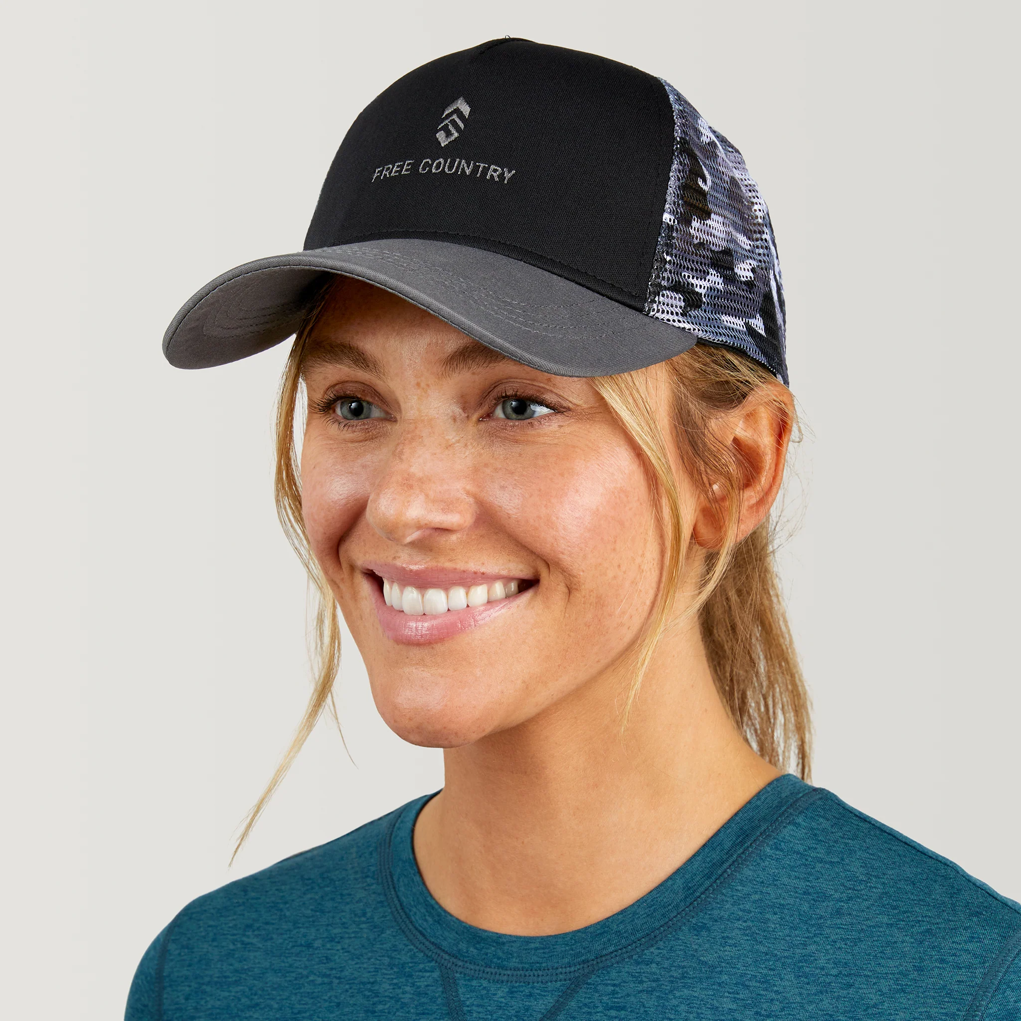 Free Country Five Panel Camo Trucker Hat - Image 13