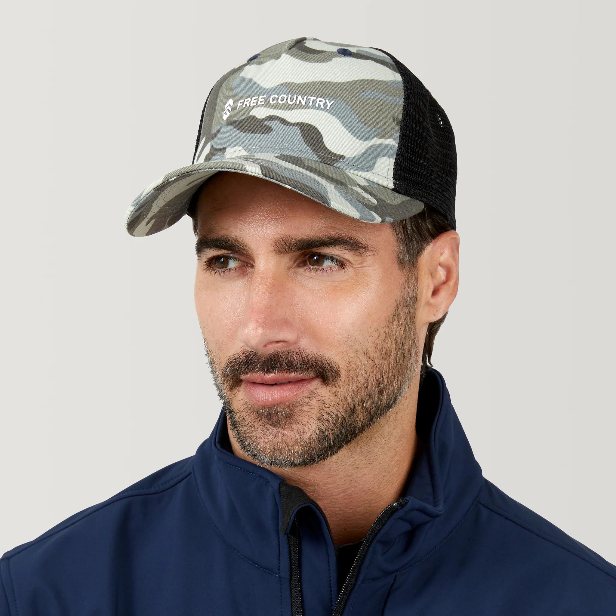 Free Country Five Panel Camo Trucker Hat - Image 4