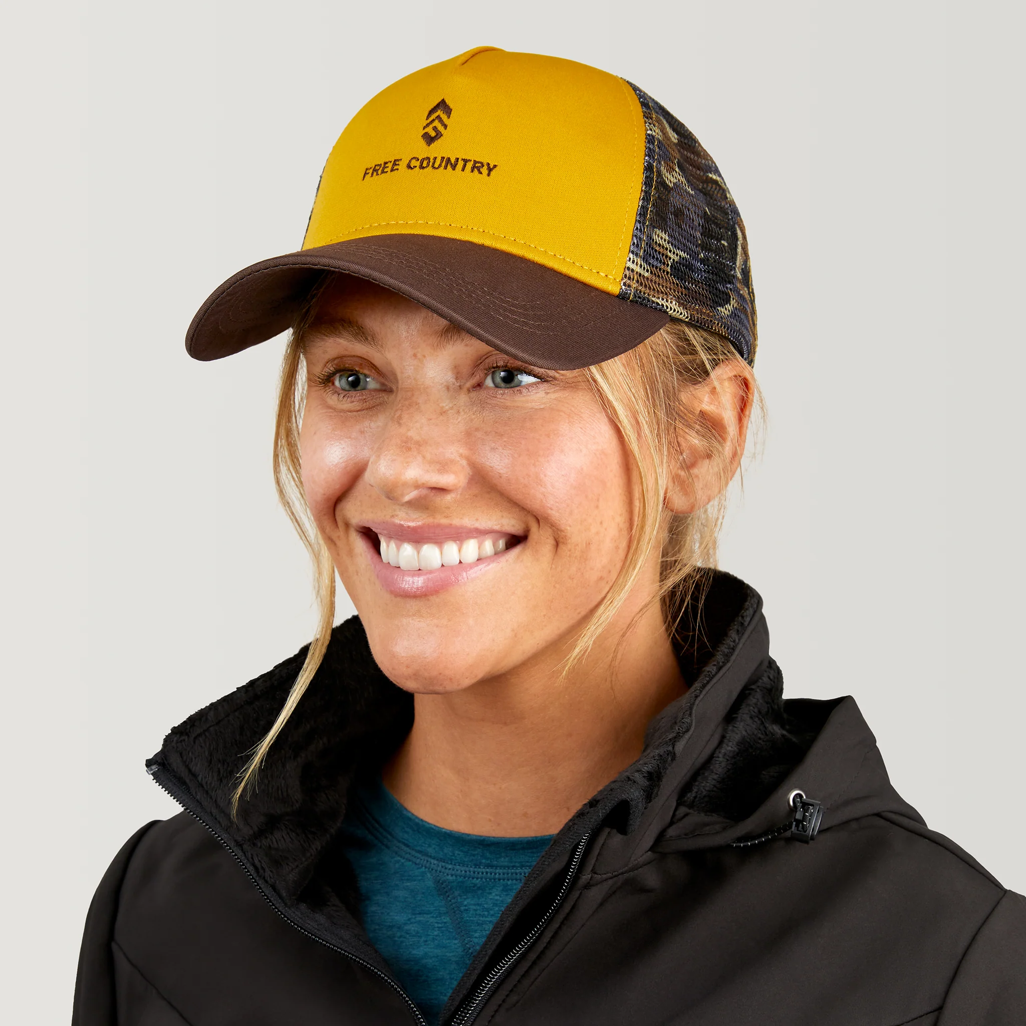 Free Country Five Panel Camo Trucker Hat - Image 8