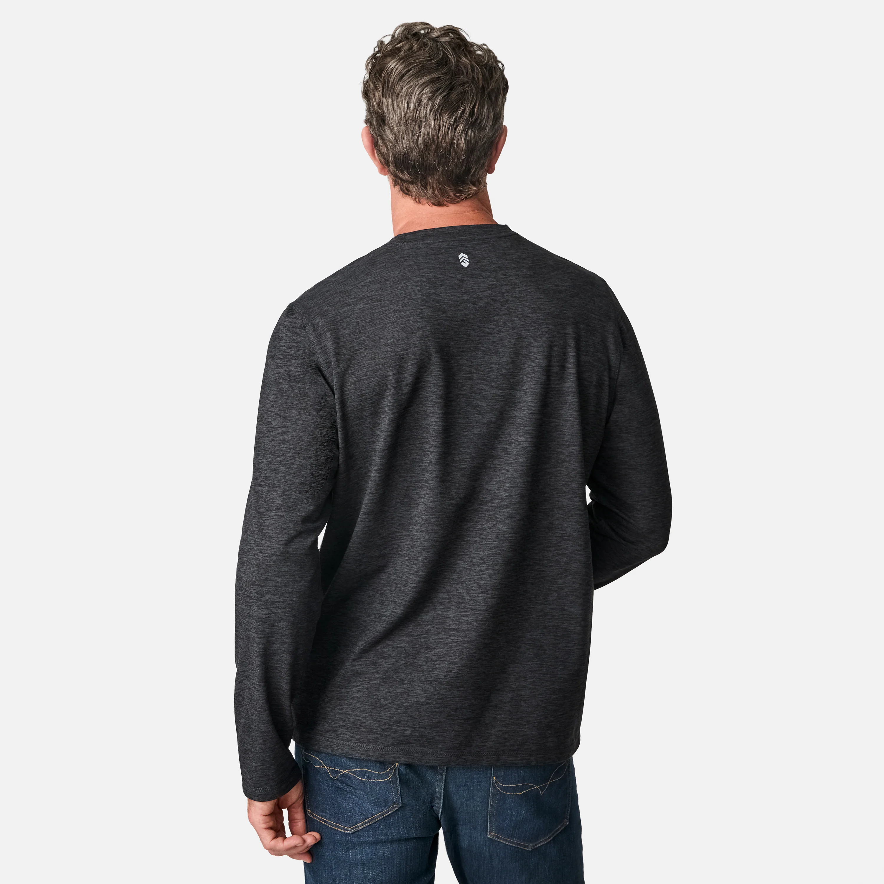 Men's FreeCycle® Sueded Spacedye Long Sleeve Crew Neck - Image 12