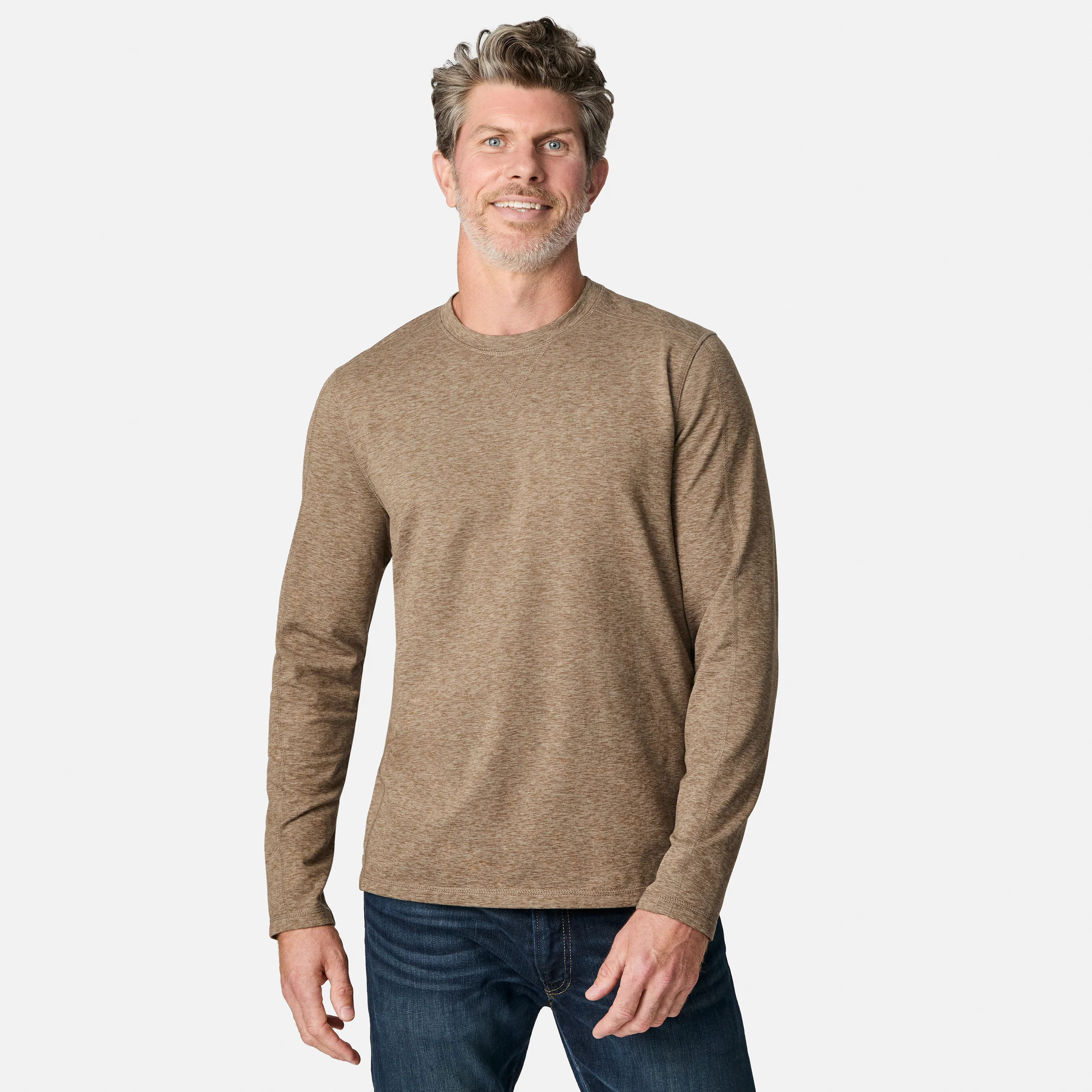 Men's FreeCycle® Sueded Spacedye Long Sleeve Crew Neck - Image 13