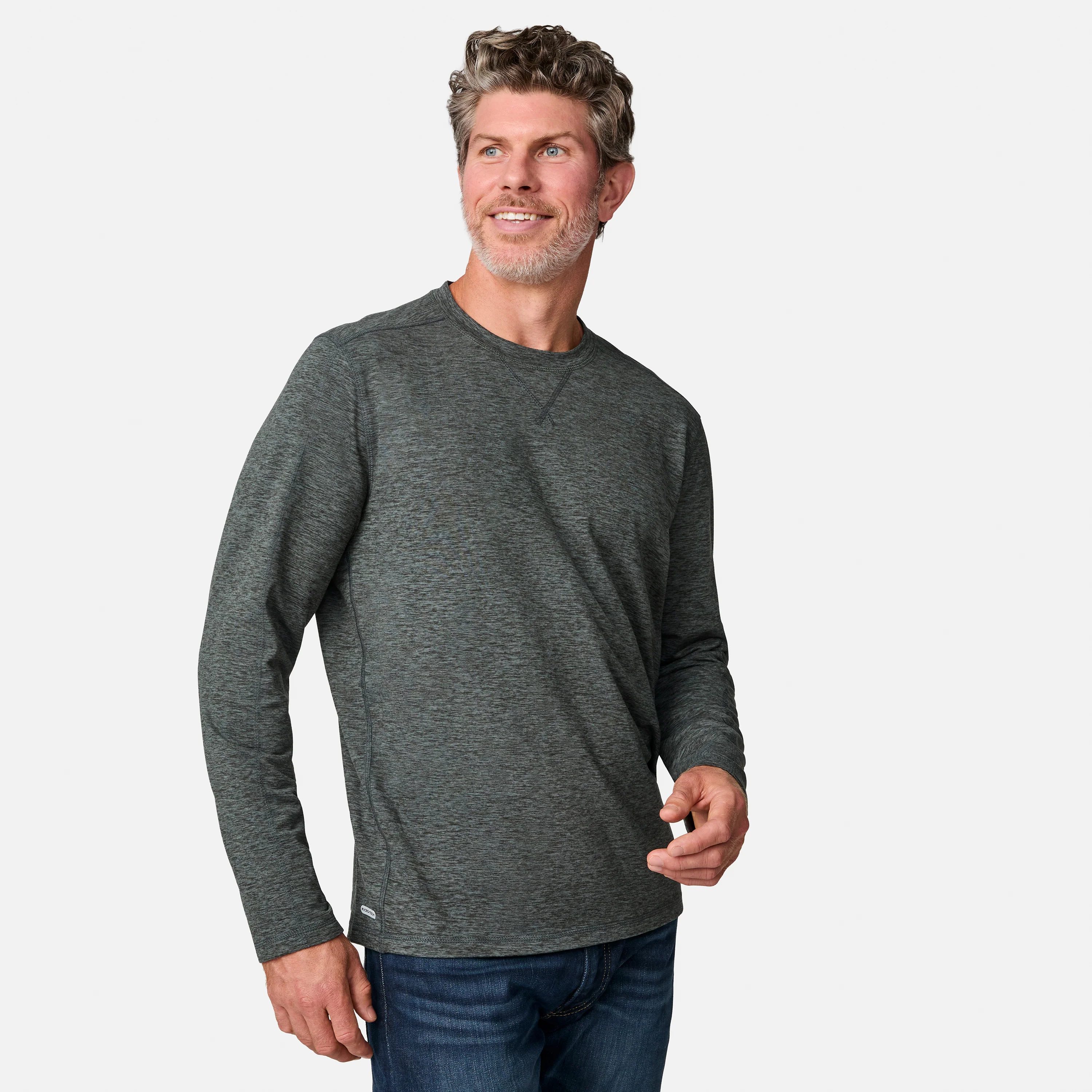 Men's FreeCycle® Sueded Spacedye Long Sleeve Crew Neck - Image 18