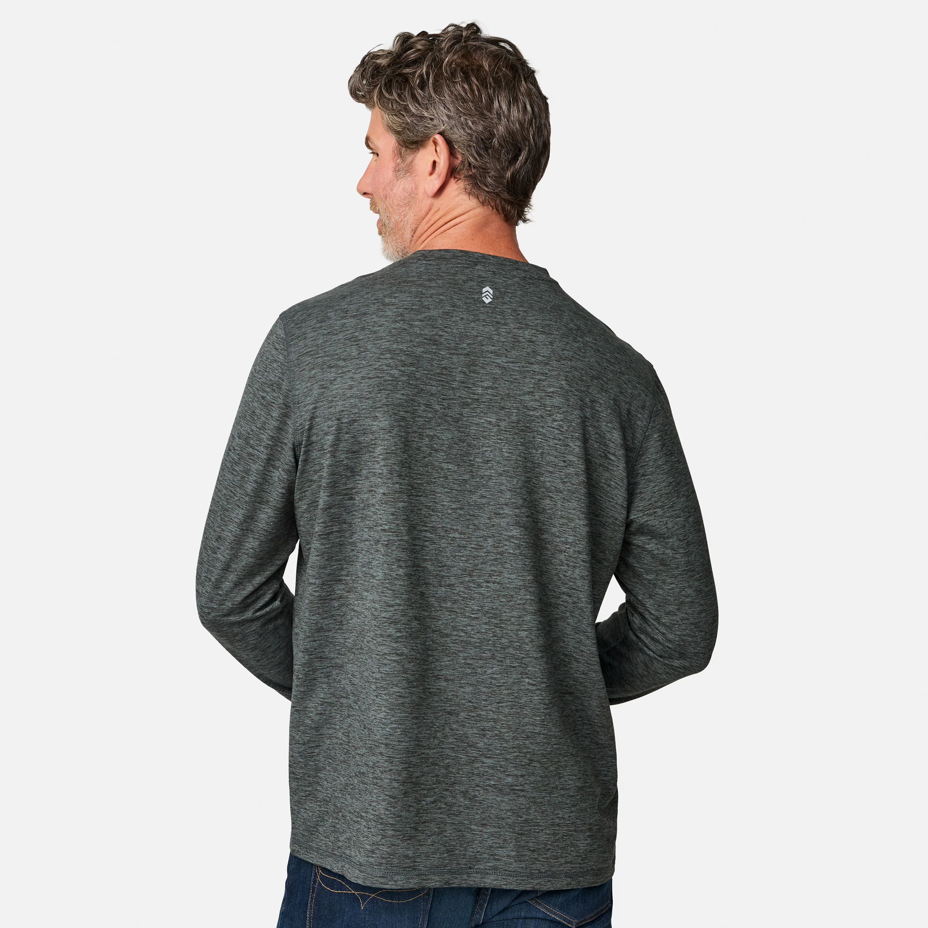 Men's FreeCycle® Sueded Spacedye Long Sleeve Crew Neck - Image 19