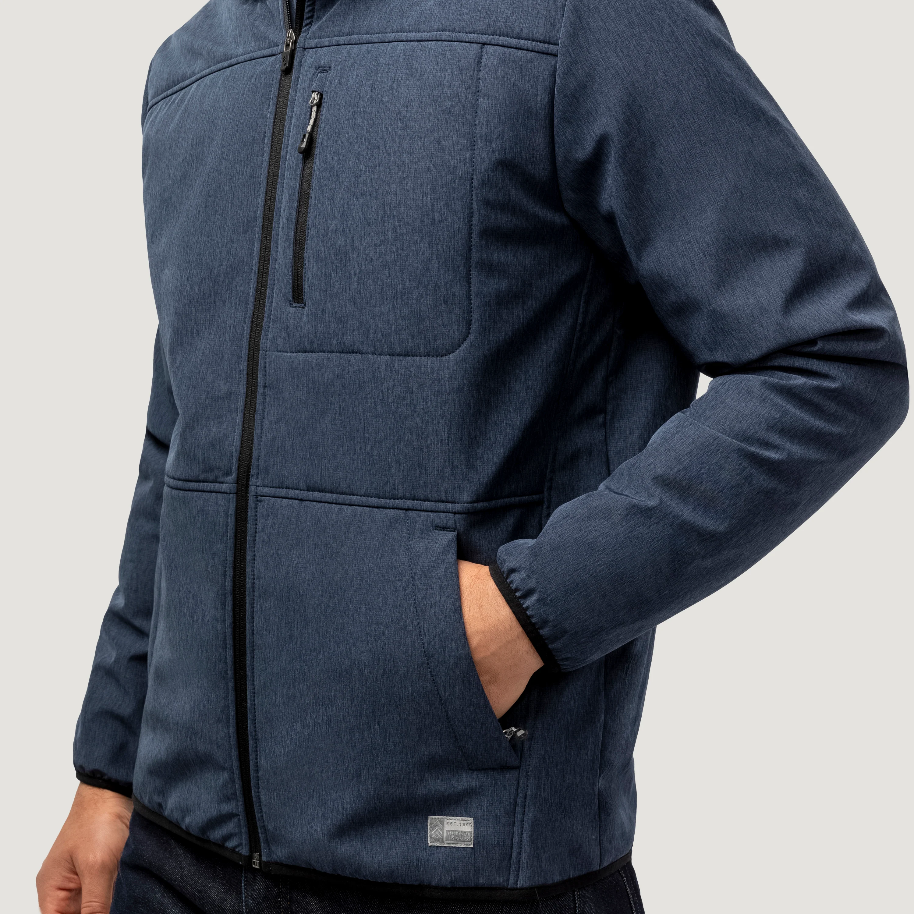 Men's Melange Stretch Full Zip Hoodie - Image 3