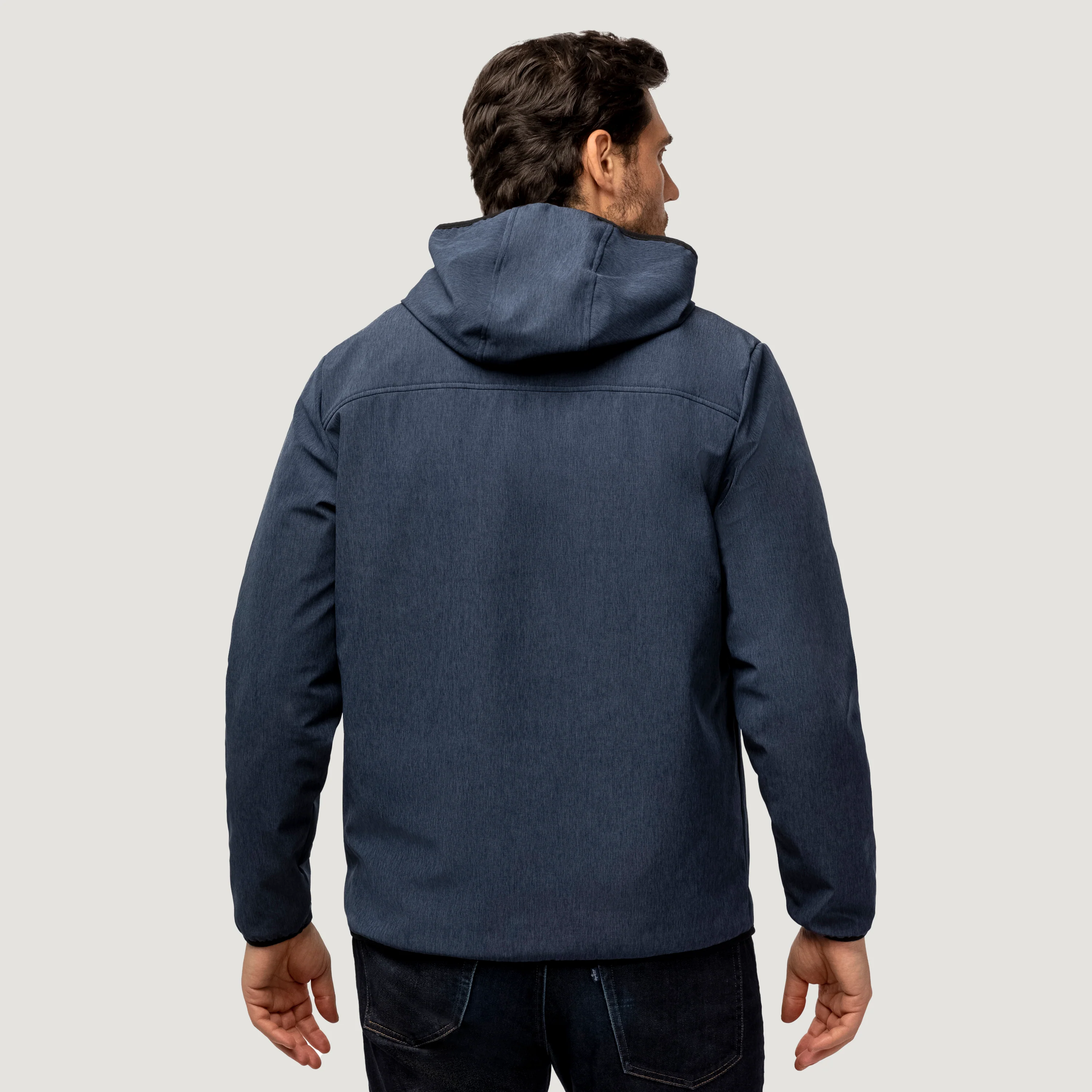 Men's Melange Stretch Full Zip Hoodie - Image 4