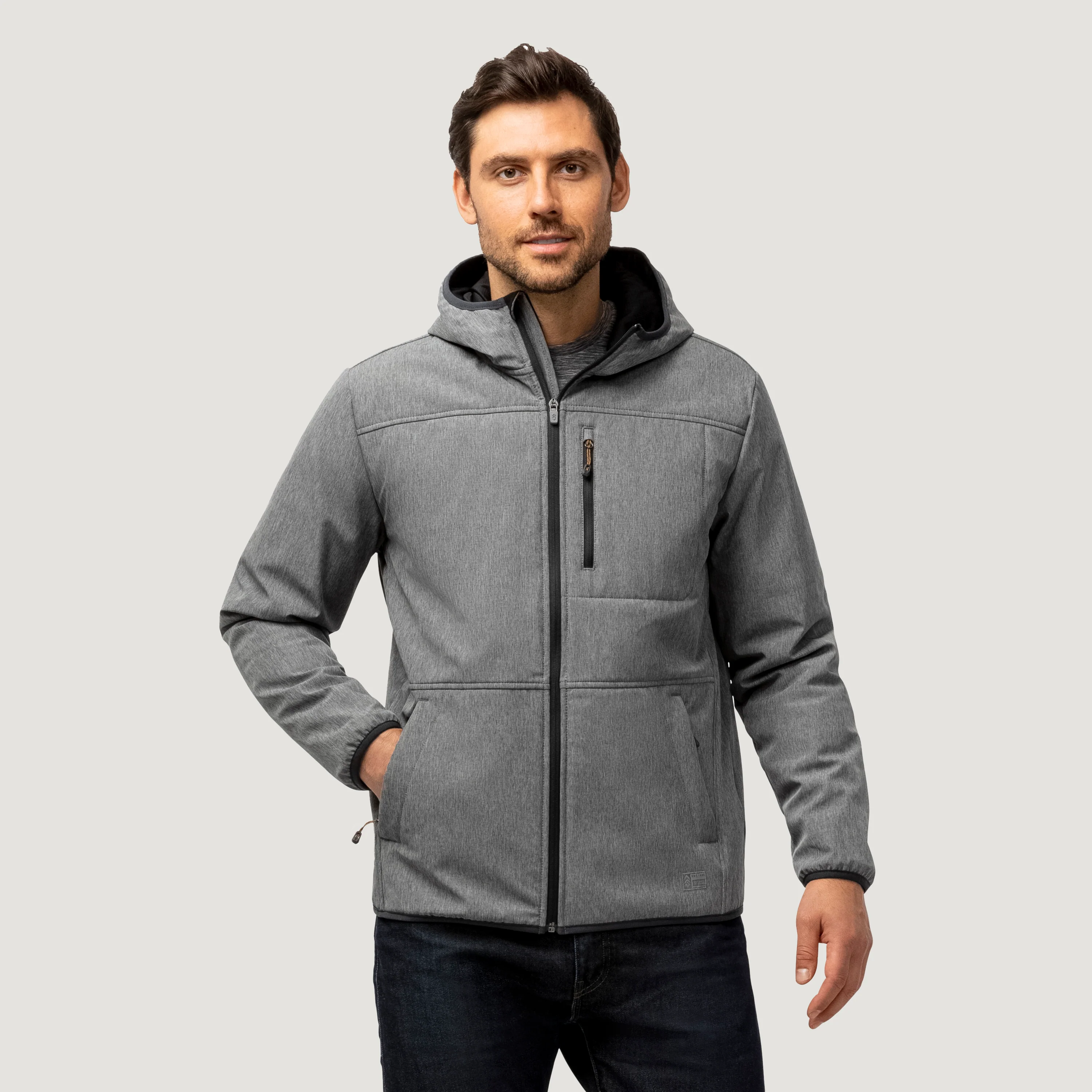 Men's Melange Stretch Full Zip Hoodie - Image 6