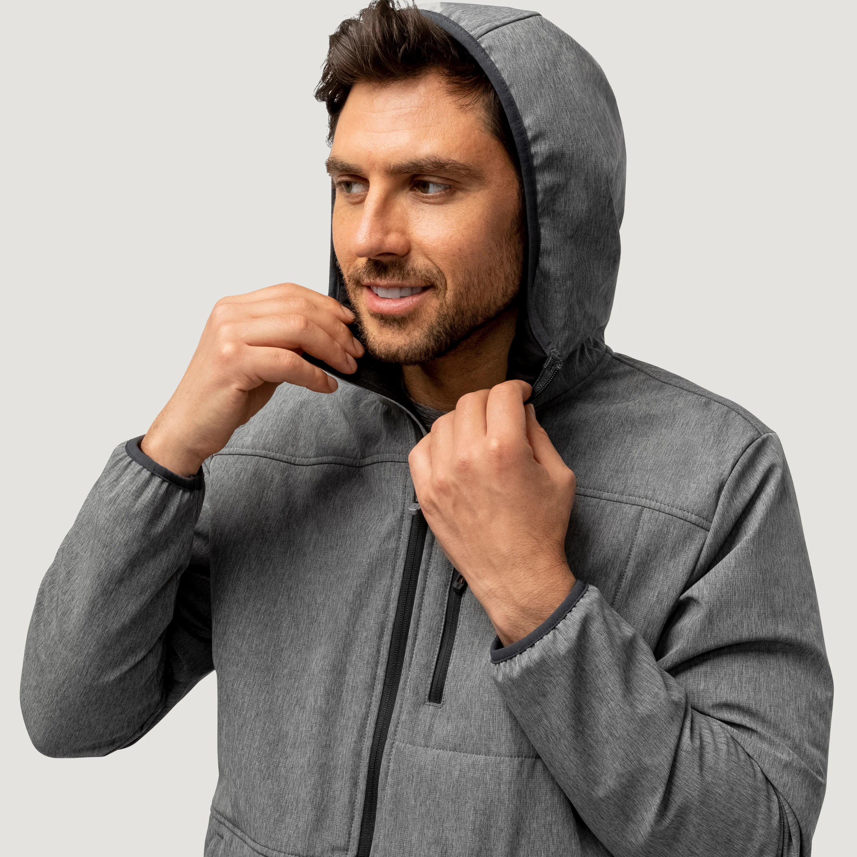 Men's Melange Stretch Full Zip Hoodie - Image 7