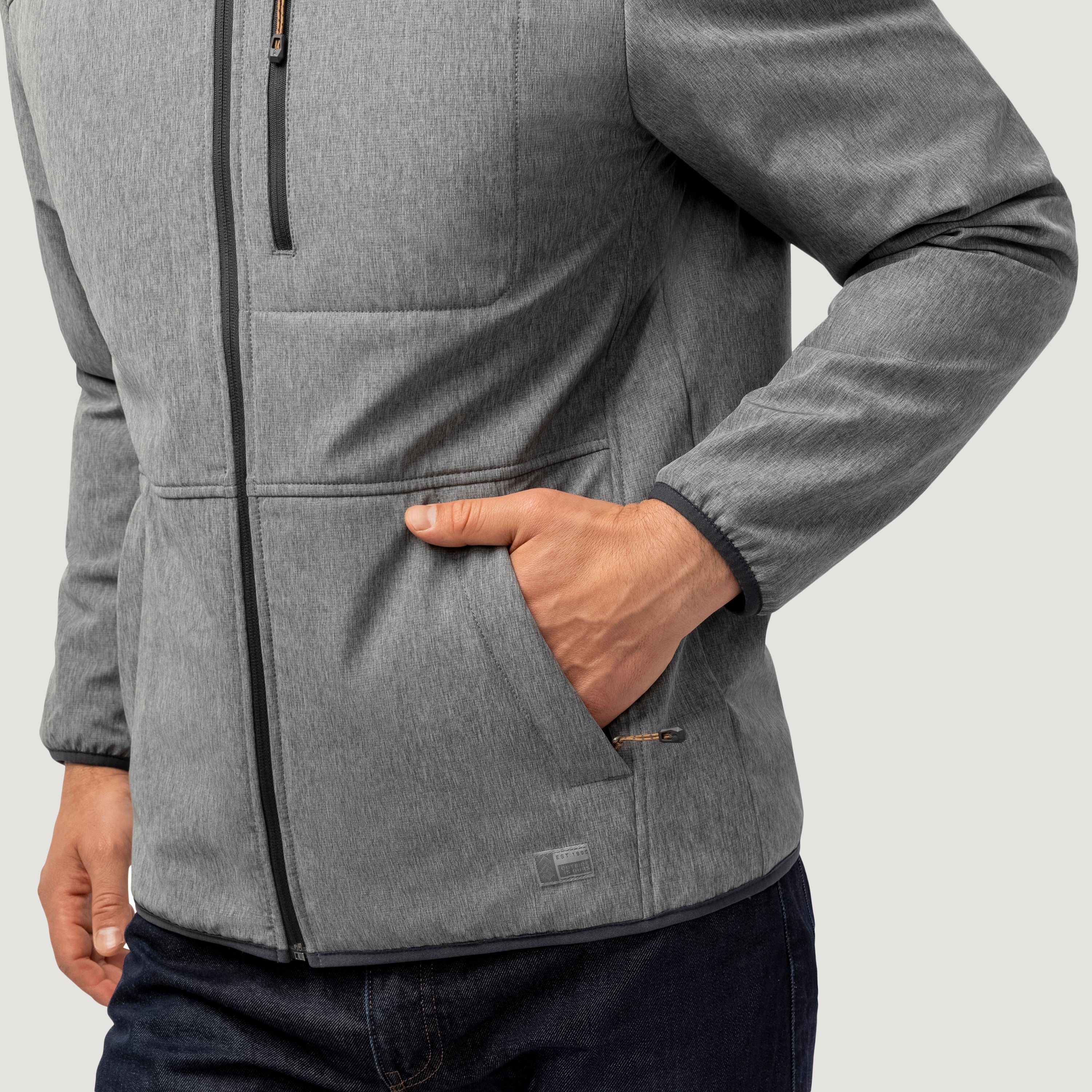 Men's Melange Stretch Full Zip Hoodie - Image 9