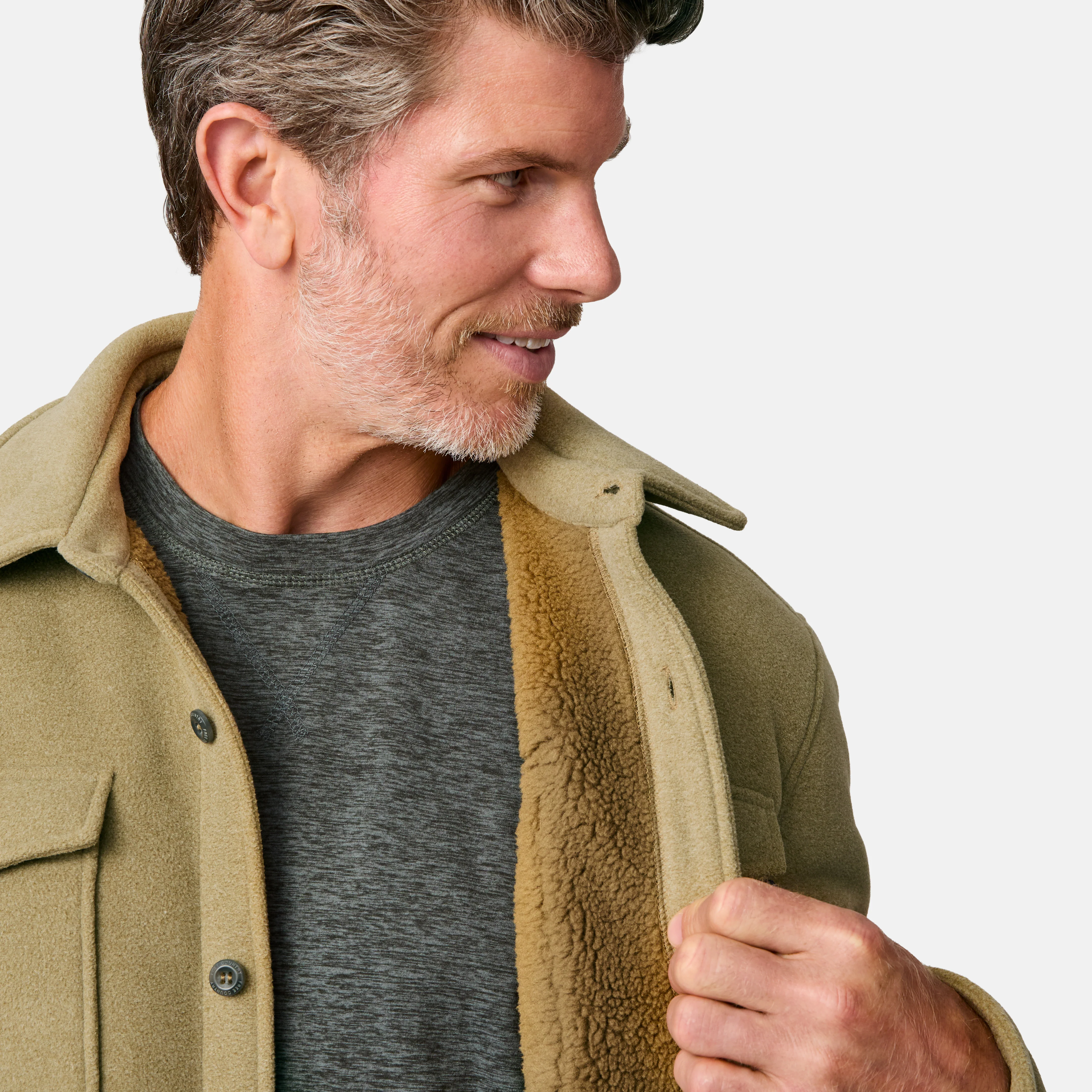 Men's Sueded Tundra Fleece Shirt Jacket - Image 3
