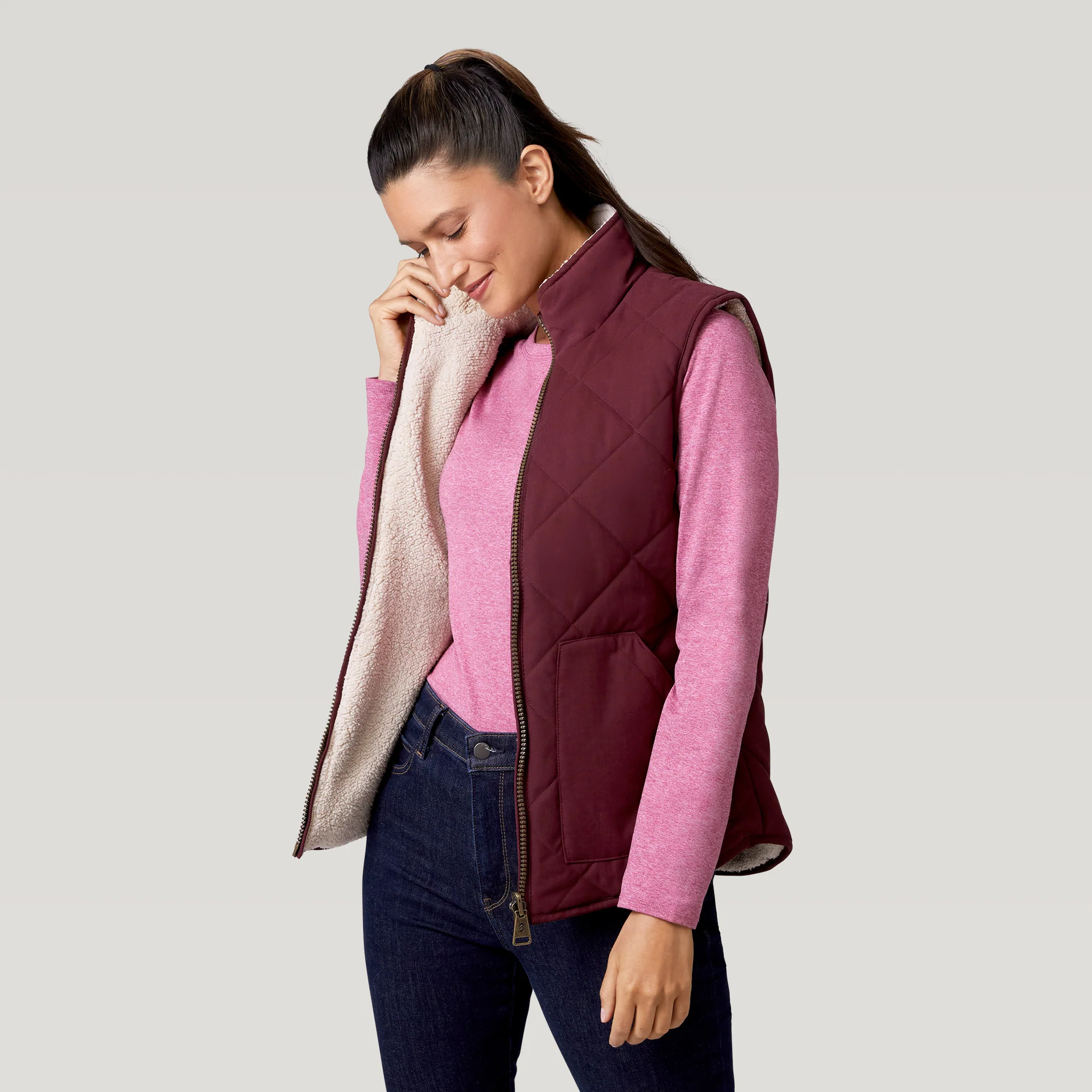 Women's Cascade Canvas Reversible Vest - Image 3
