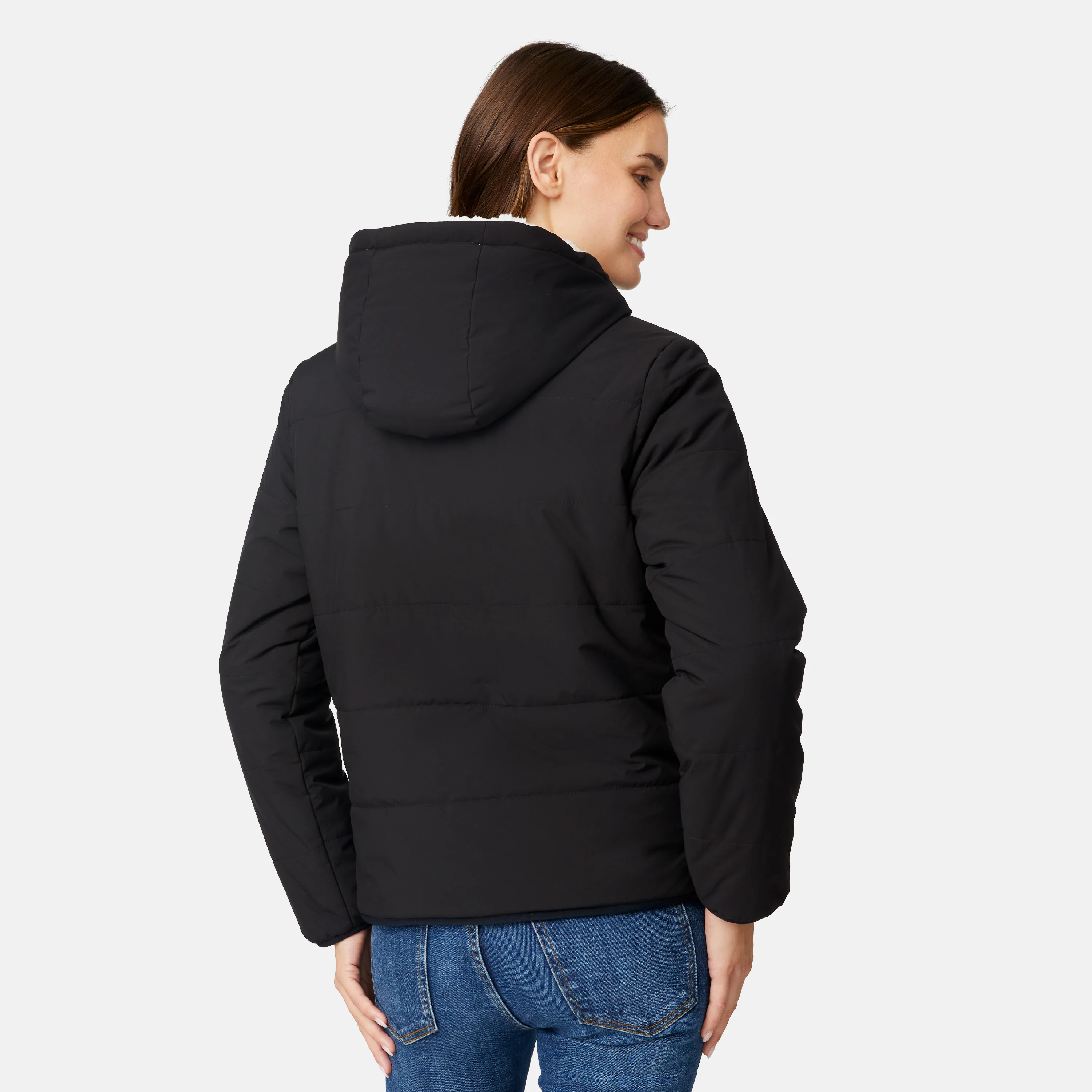 Women's Hooded Cirrus Quilted Reversible Jacket - Image 22