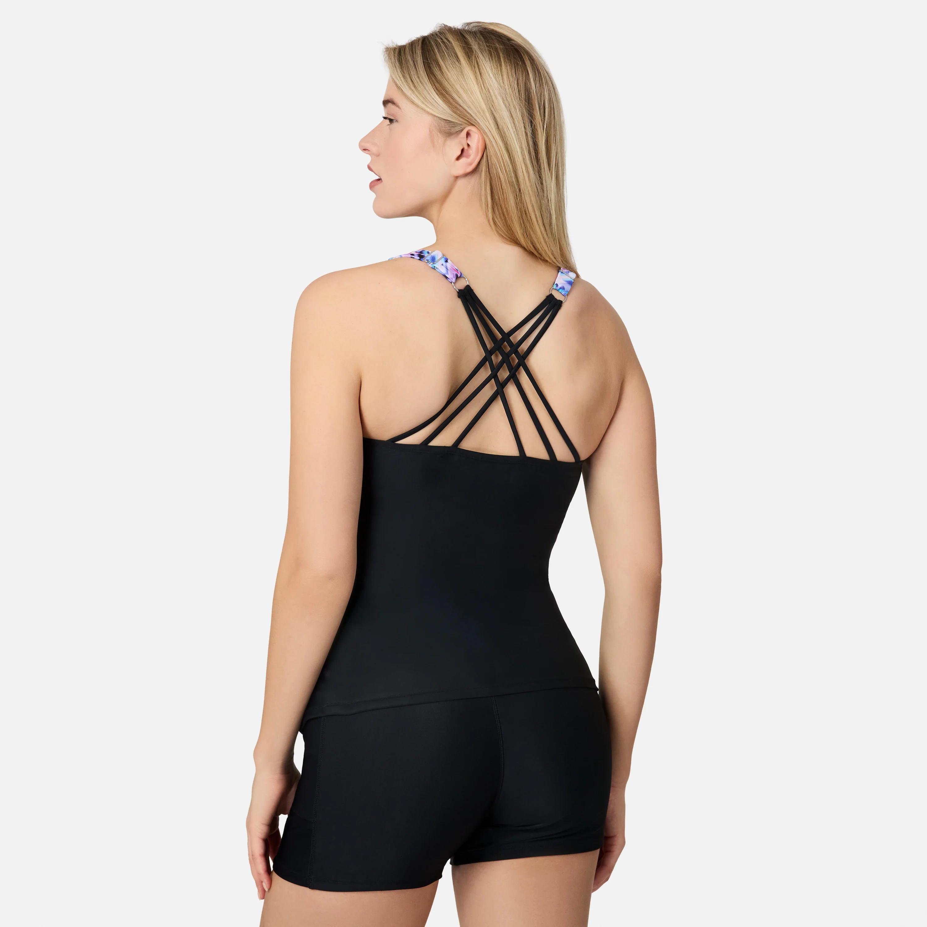 Women's Ikat Notch Front Tankini Top - Image 3