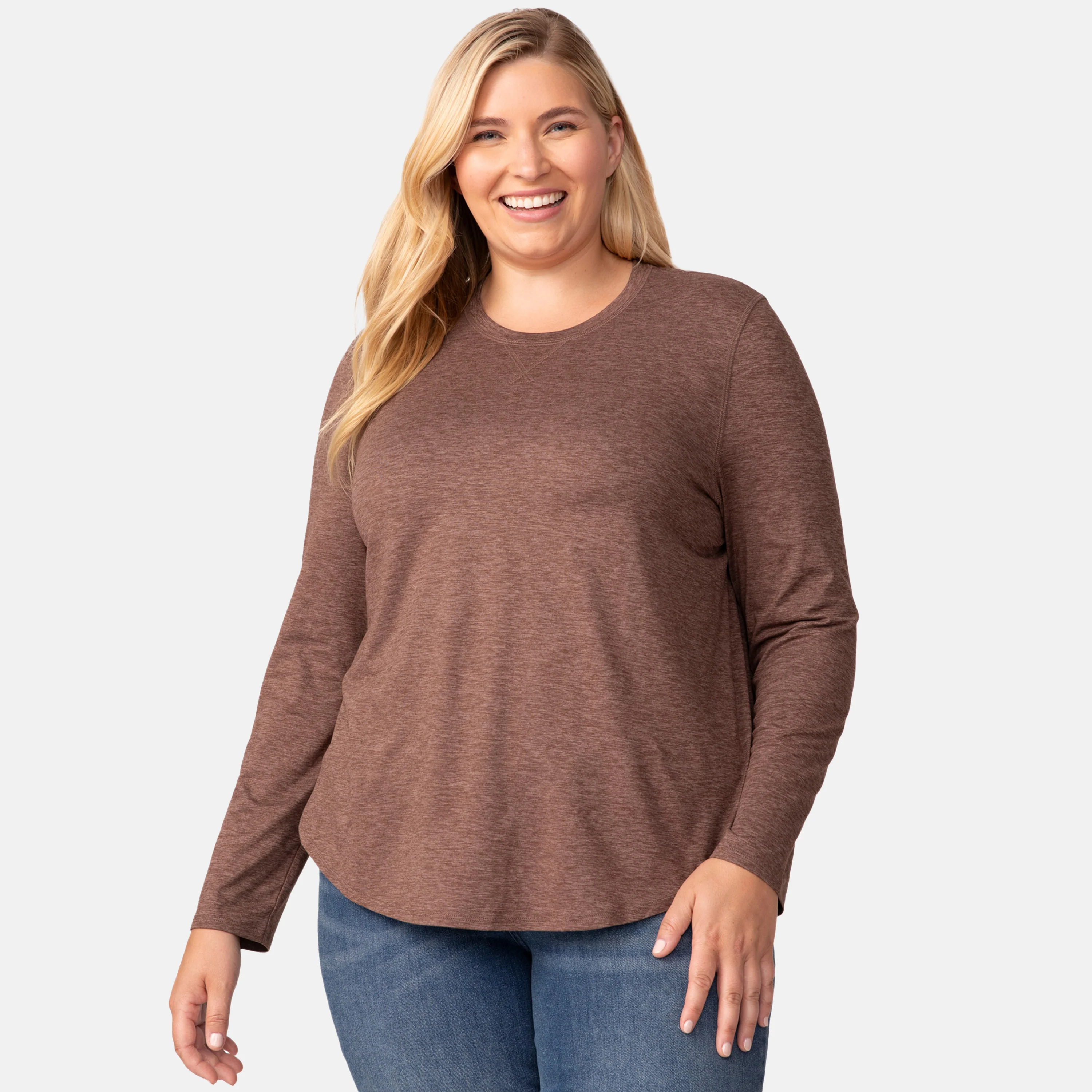Women's Plus Size Cloud Knit All Day Crew Neck Top - Image 4