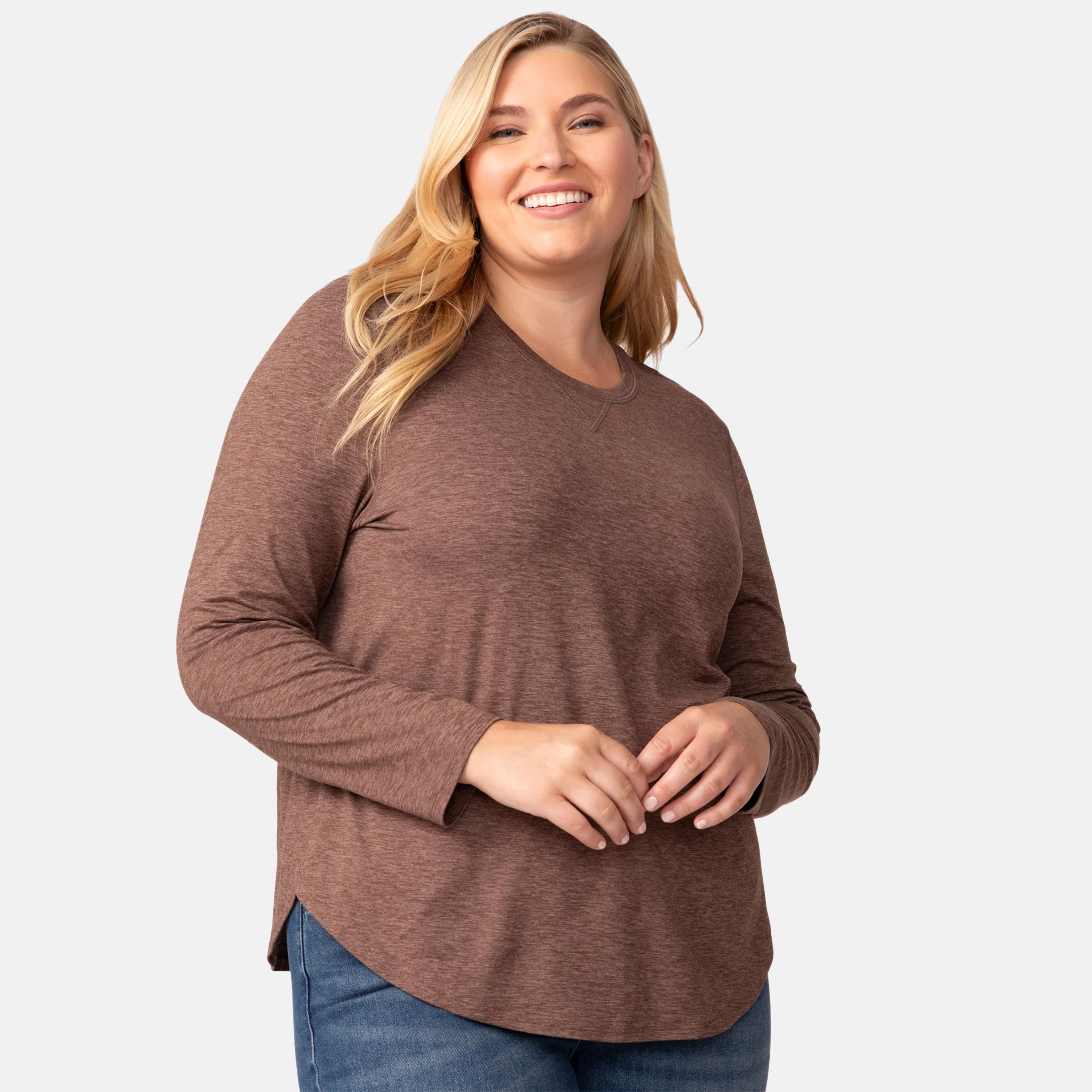 Women's Plus Size Cloud Knit All Day Crew Neck Top - Image 5