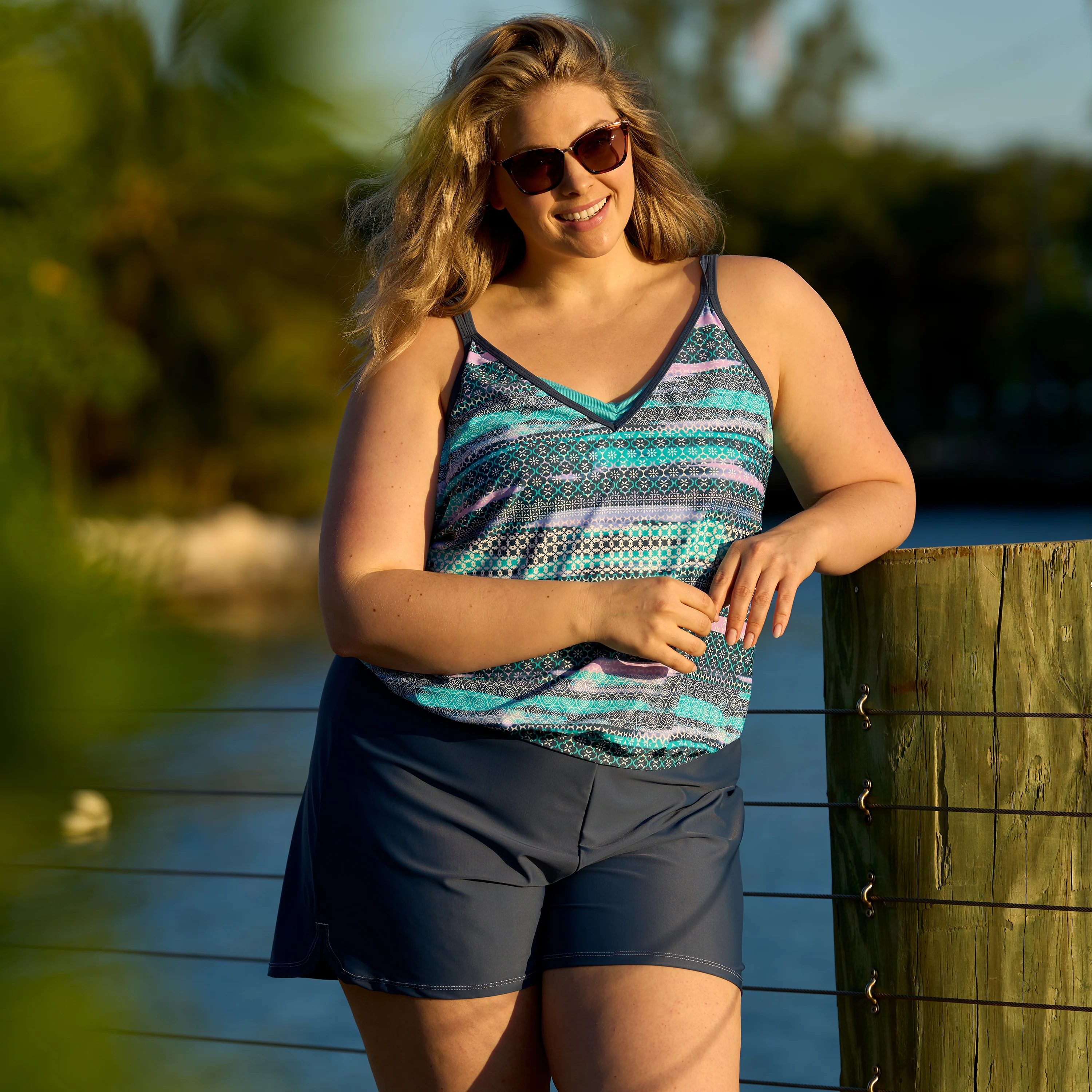 Women's Plus Size Drawstring Swim Short - Image 21