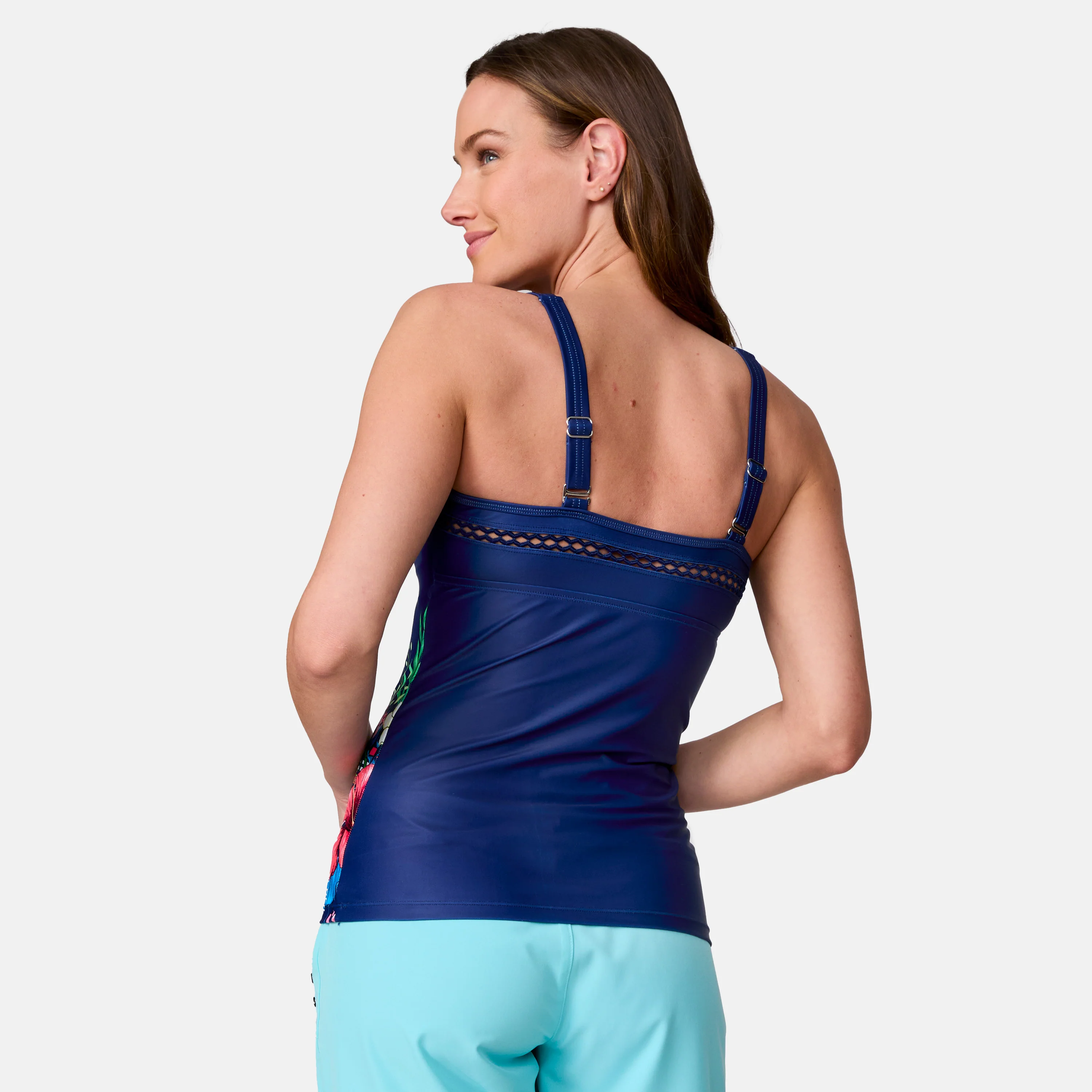 Women's Seashore Blossom High Neck Tankini Top - Image 5