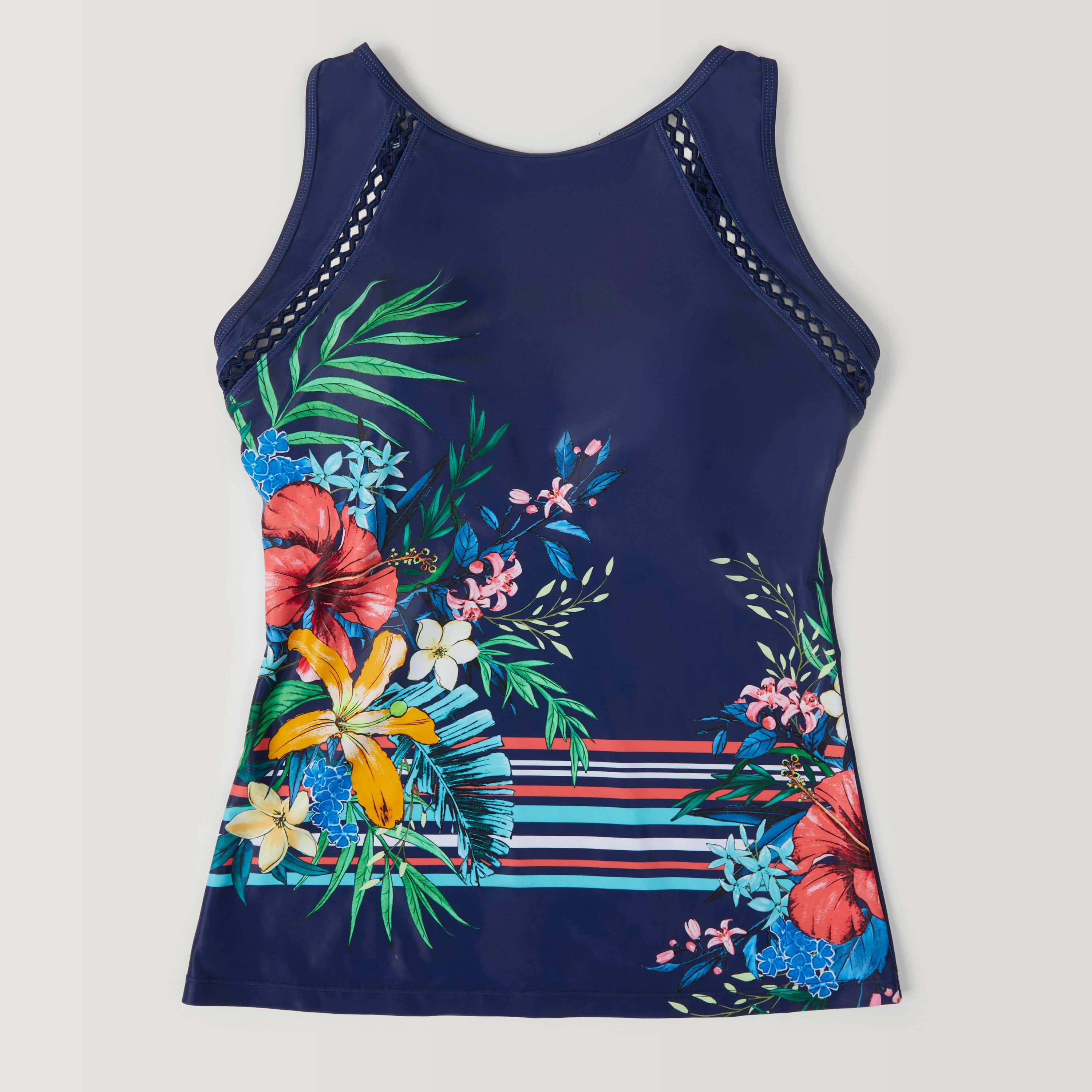 Women's Seashore Blossom High Neck Tankini Top - Image 6
