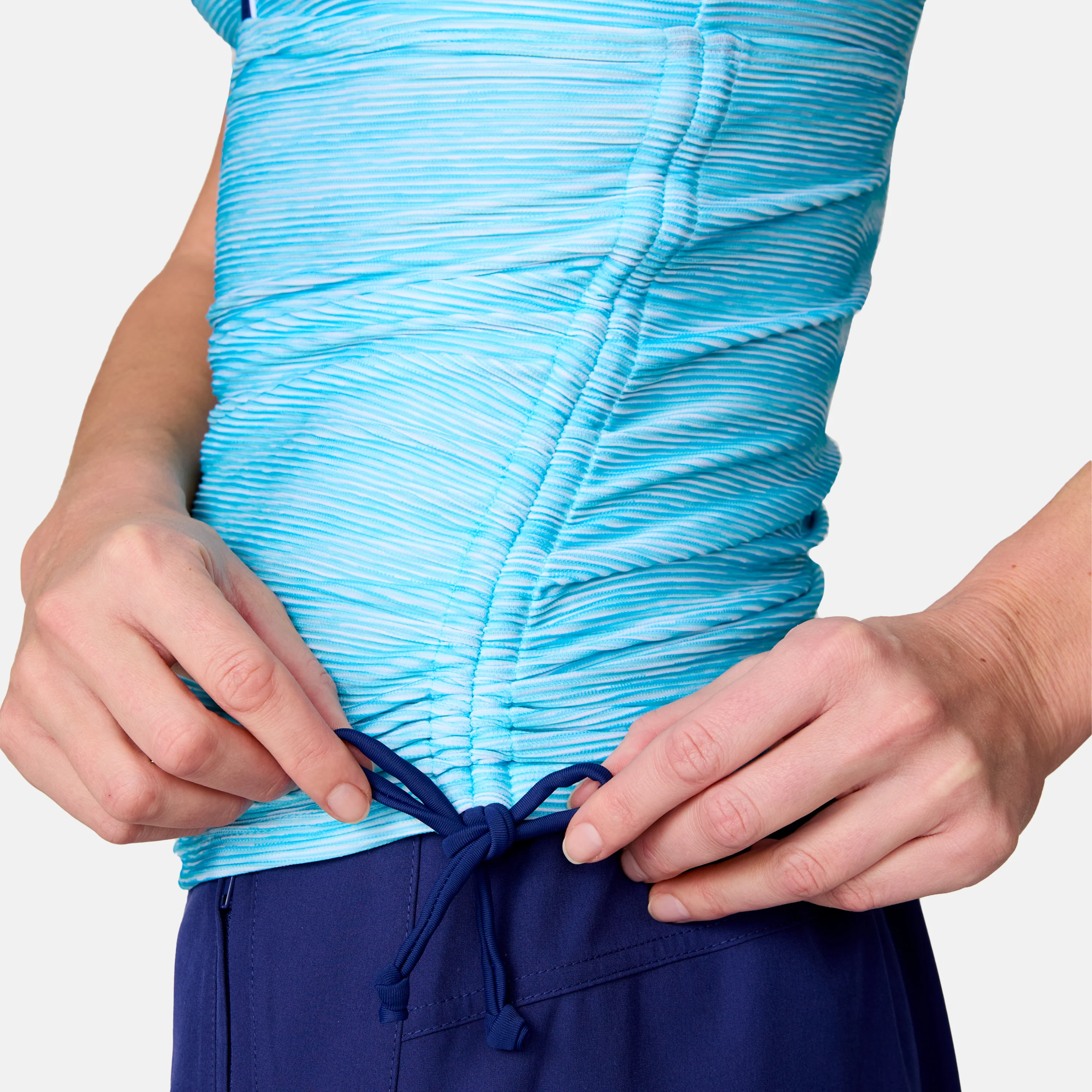 Women's Textured Stripe Double Strap Tankini Top - Image 6