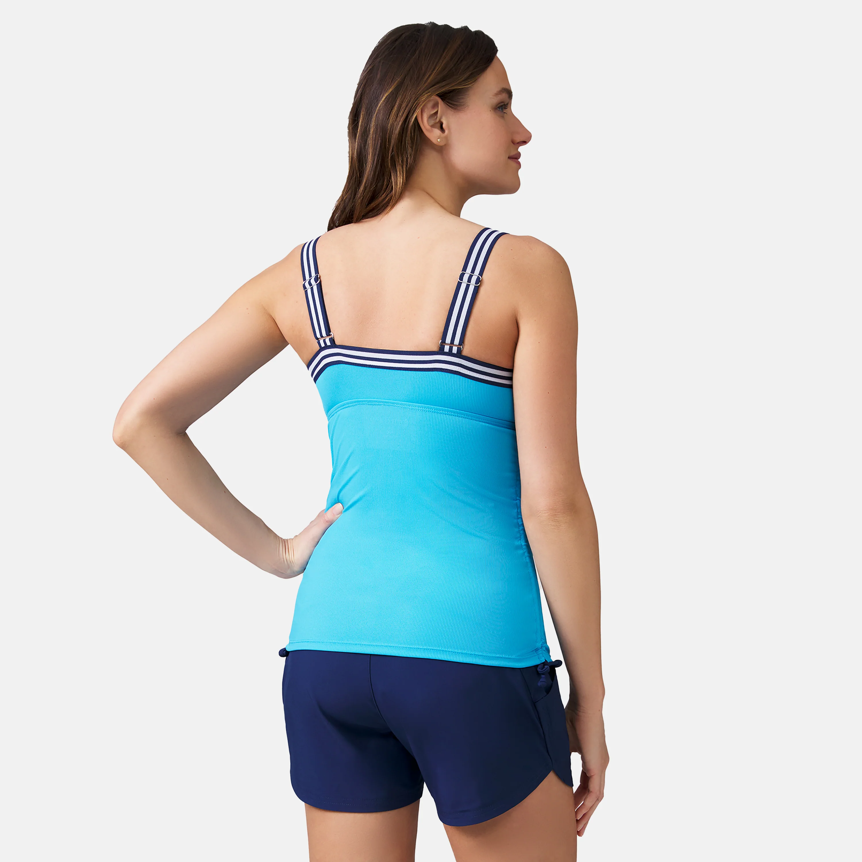 Women's Track Stripe Tankini Top - Image 10