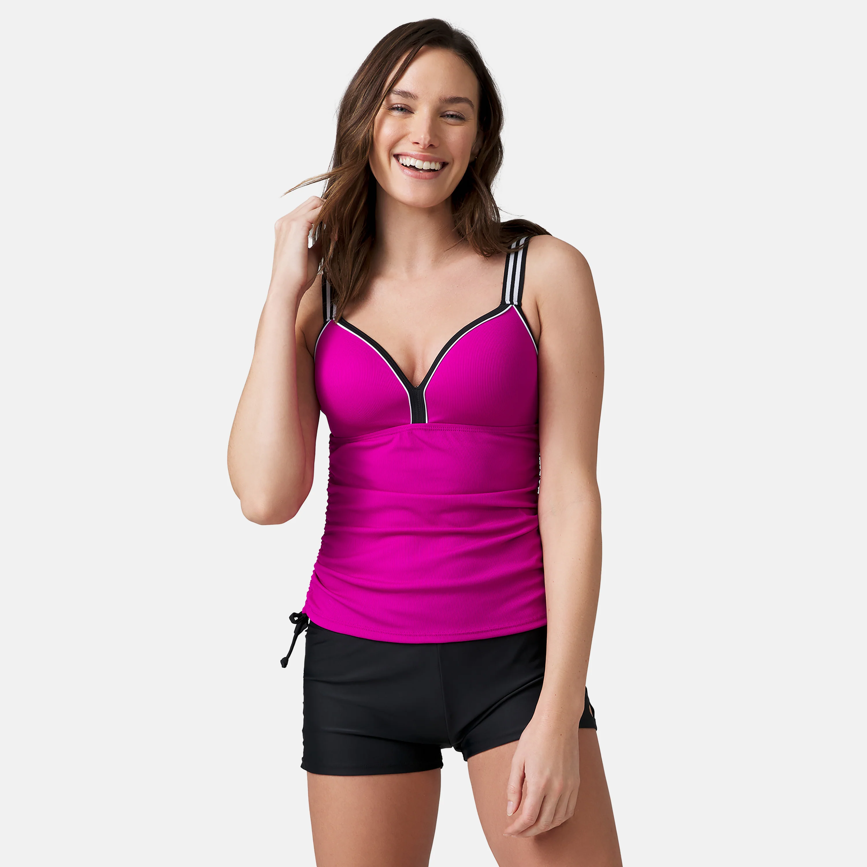 Women's Track Stripe Tankini Top - Image 13