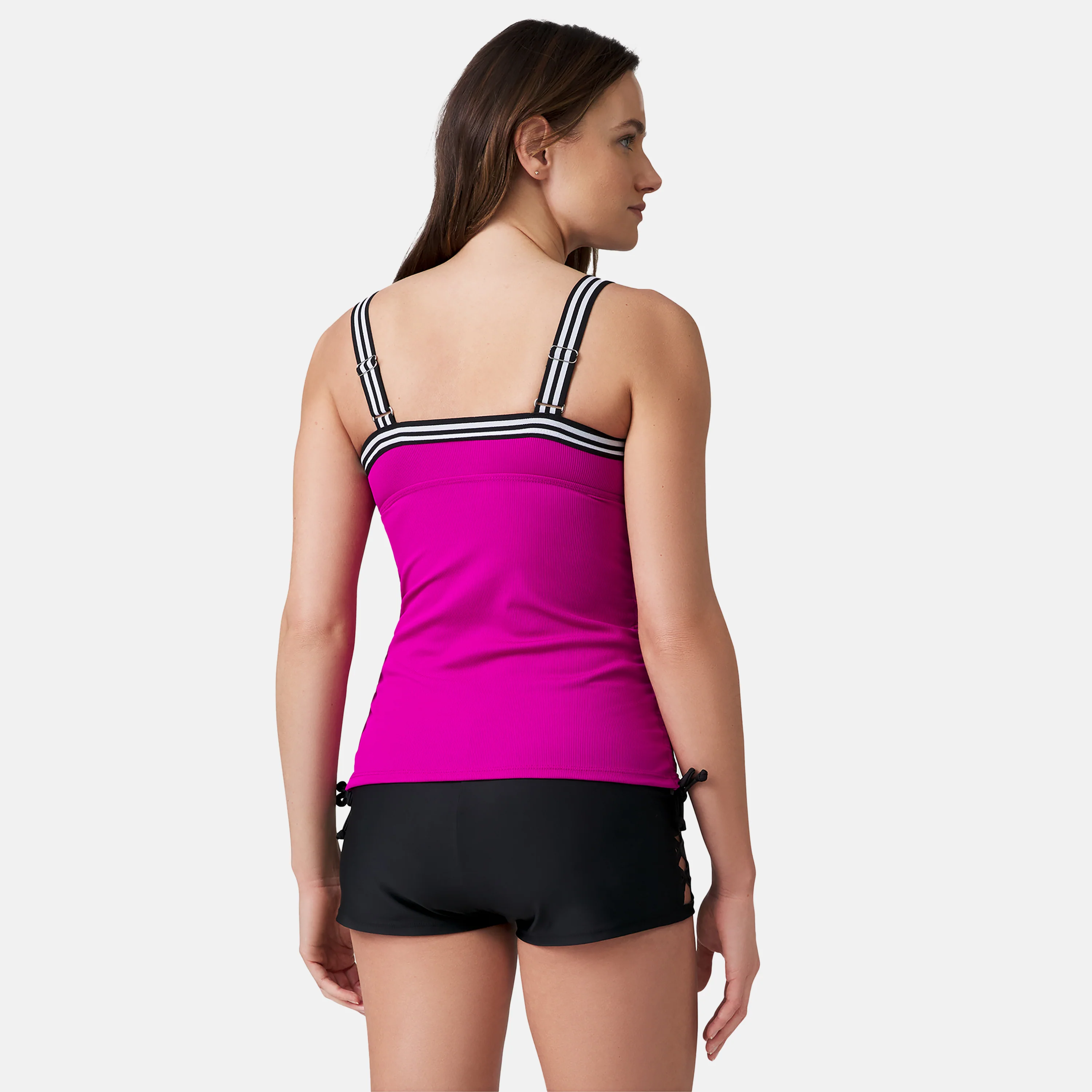 Women's Track Stripe Tankini Top - Image 15
