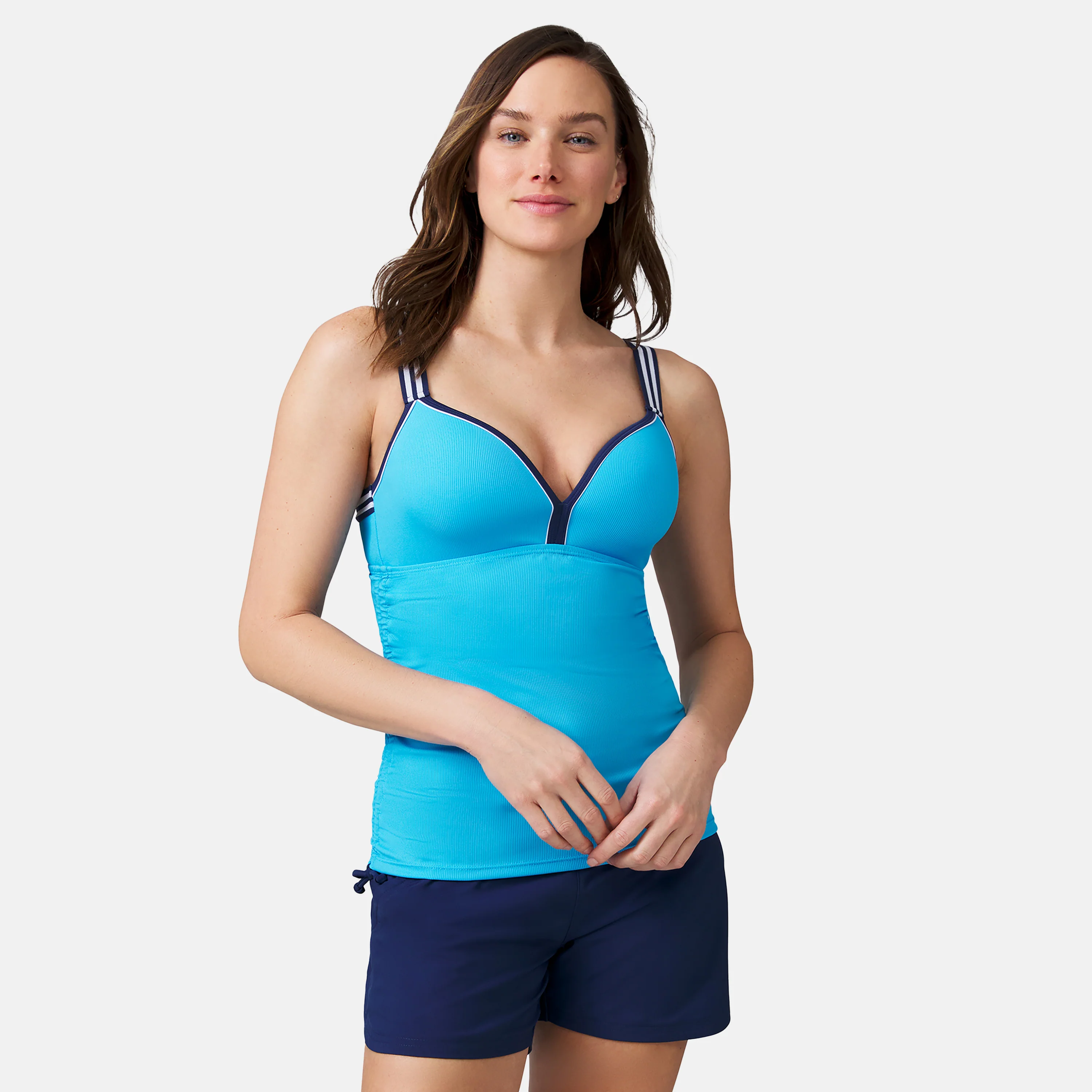 Women's Track Stripe Tankini Top - Image 8