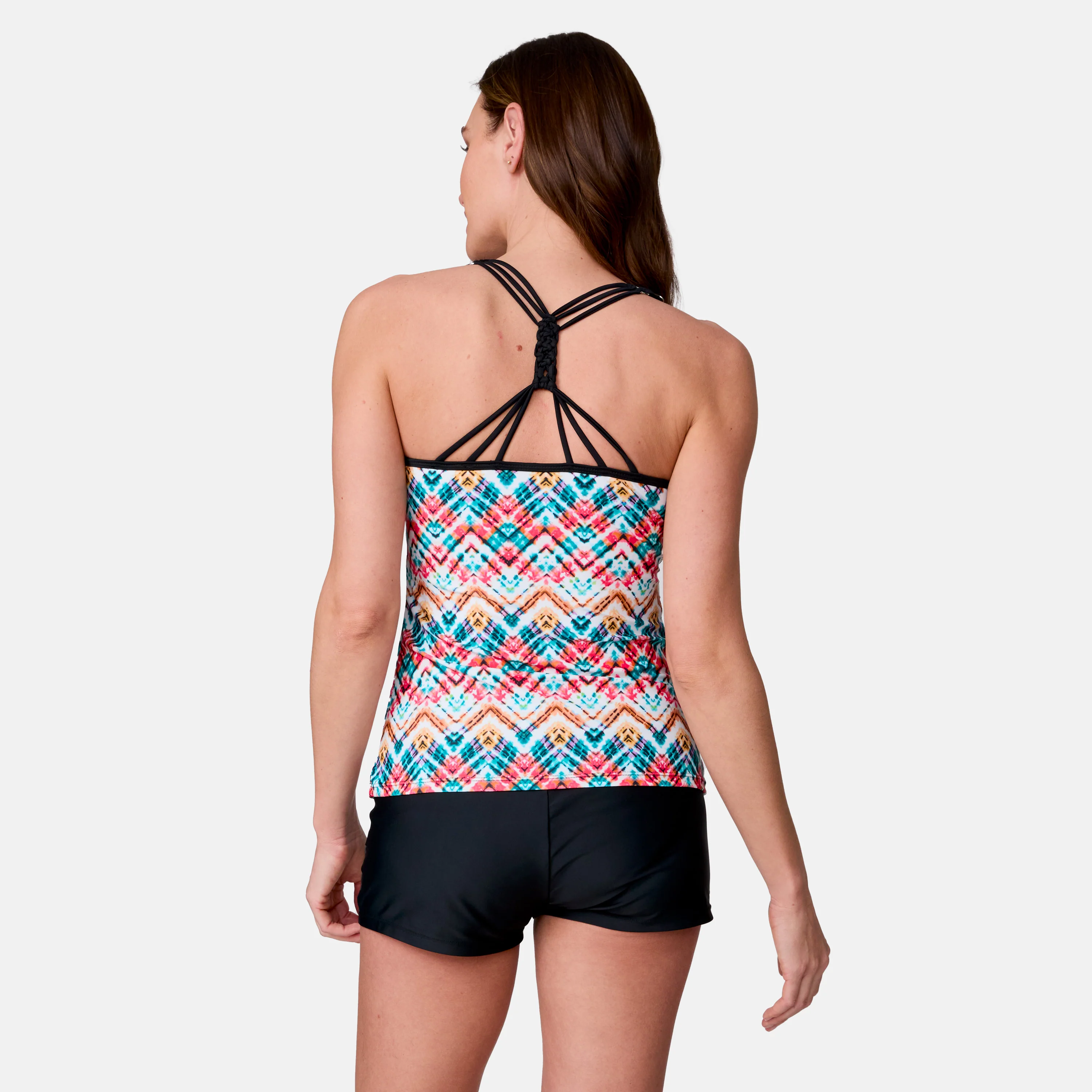 Women's Zigzag Zest Macrame Back Tankini Top - Image 5
