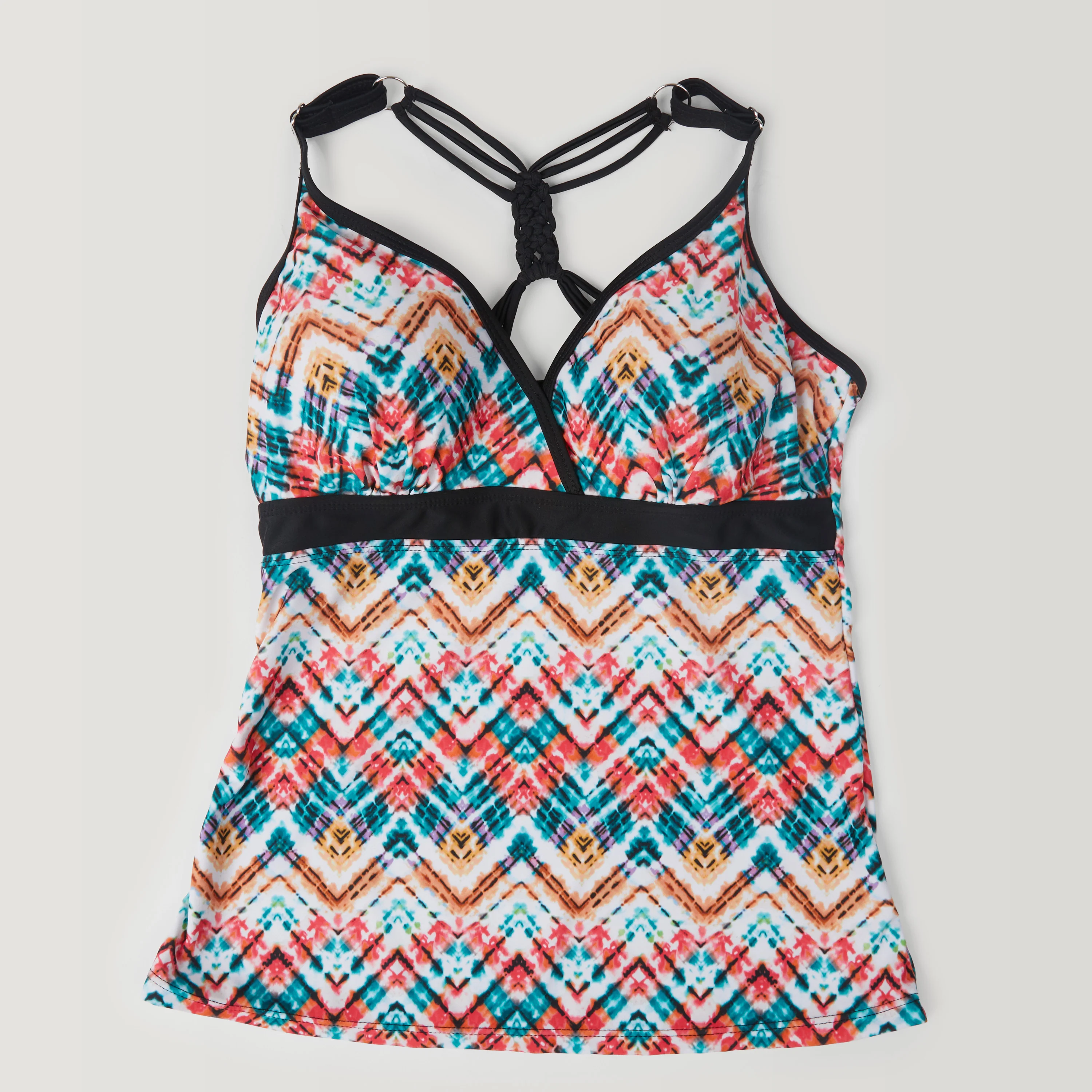 Women's Zigzag Zest Macrame Back Tankini Top - Image 6